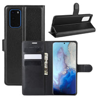 Black Leather Wallet Case (Galaxy S20+)