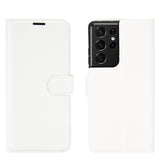 White Leather Wallet Case (Galaxy S21 Ultra)